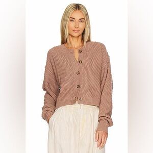 FREE PEOPLE Lila Cardi in Bunny - Tan